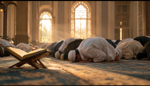 Worshippers performing Salah, one of the five pillars of Islam