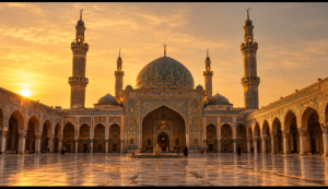One of the most beautiful mosques in the world at golden hour