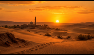 Desert landscape symbolizing the life of Prophet Muhammad in Arabia